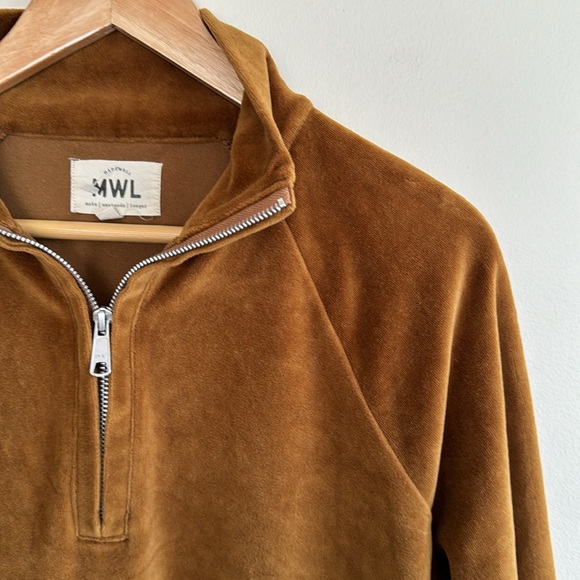 Madewell Mwl Velour Half-Zip Sweatshirt . - Picture 6 of 7